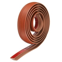 Uxcell Floor Transition Strip 1.4" 6.56ft Self Adhesive Carpet to Tile Transition Edging Trim for Uneven Floors Height 5mm, Brown Wood Grain