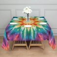 thumbnail image 3 of Rainbow Tie Dye Mandala Pattern Square Tablecloth,Waterproof Square Table Cover,Wipeable Spillproof Washable Table Cover for Home Kitchen Party Decor 60"x60"(152x152cm), 3 of 6