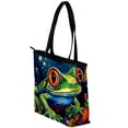 thumbnail image 3 of Frog Canvas Leather Mix Hand-Held Bag Twill Jeanette Sponge 30x10.5x39cm/11.8x4.1x15.4in, 3 of 5