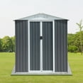 thumbnail image 5 of 6FTx4FT Outdoor Storage Shed with Roof, Tool Storage for Home/Backyard/Garden Tools/Lawn Mower/Bike Storage/Pool Supplies, Grey, 5 of 7