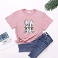 thumbnail image 5 of EGNMCR Chemise de Pâques pour Femmes Imprimé de Pâques Décontracté Col Rond Manches Courtes Été, 5 of 5