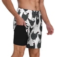 thumbnail image 2 of Yiaed Retro Rooster Print Mens Swim Trunks Bathing Suit Compression Liner Beach Swim Shorts Swimwear Quick Dry Zipper Pocket No-Chafing Board Short-X-Large, 2 of 6
