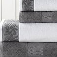 thumbnail image 2 of Modern Threads Filigree Jacquard Border 6-Piece Cotton Adult Bath Towel Set, Charcoal, 2 of 4