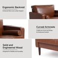 thumbnail image 4 of DREAMSIDEA Faux Leather Accent Chair Comfy Armchair Reading Chair with Pillows for Living Room Bedroom Office,Brown, 4 of 5