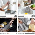 thumbnail image 3 of Silicone Cooking Utensil Set, 24pcs Silicone Cooking Kitchen Utensils Set, Non-Stick Heat Resistant - Best Kitchen Cookware with Copper Stainless Steel Handle -Gray(BPA Free, Non Toxic), 3 of 6