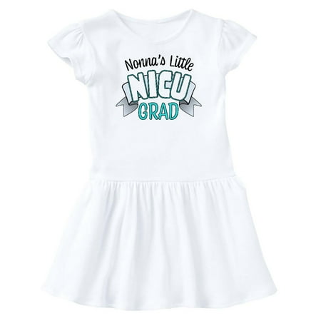 

Inktastic Nonna s Little Nicu Grad in Blue with Banner Gift Baby Girl Dress