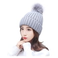 thumbnail image 2 of GZWYHT Beanies,Beanie Hats Women Winter Hats Thick Cable Women Hat Warm Fleece Lined Knitted Soft Cap Winter Hats,Hats for Women Grey, 2 of 8