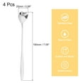 thumbnail image 2 of Uxcell 4Pack 7" Stainless Steel Long Handle Heart Teaspoon Coffee Spoon, Silver, 2 of 7