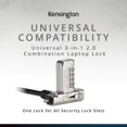 thumbnail image 2 of Candado para portátil Kensington Universal 3 en 1, cable de 1,8 m, 2 of 7