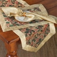 thumbnail image 4 of Holly Ribbon Holiday Christmas Sheer Gold Placemats 14"W X 20"L, Set of 4, 4 of 4