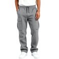 thumbnail image 5 of BXJX Boys Cargo Pants Size 10-12, Casual Fall Elastic Waist Multi Pocket Waffle Knit Trousers Gray, 5 of 8