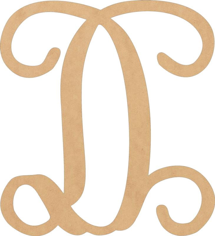 Wood Letters MDF, Unfinished 7'' Tall Monogram D, Wooden Craft Letter