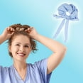 thumbnail image 3 of Unique Bargains 1 Pc Scrunchie Fashion Striped Bow Ribbon Hair Elastics Light Blue, 3 of 5