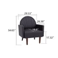 thumbnail image 4 of Jopath Accent Chair, Shell-Shaped Armchair with Pu Leather Upholstery and Wooden Legs for Living Rooms Balconies Children'S Rooms and Studies Dark Brown, 4 of 4