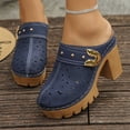 thumbnail image 2 of HSMQHJWE Sabots à Plateforme pour Femmes Mules Sandales à Talons Hauts Bout Rond Mules à Enfiler Talons Cloutés pour Femmes Chaussures Décontractées Confortables, 2 of 8