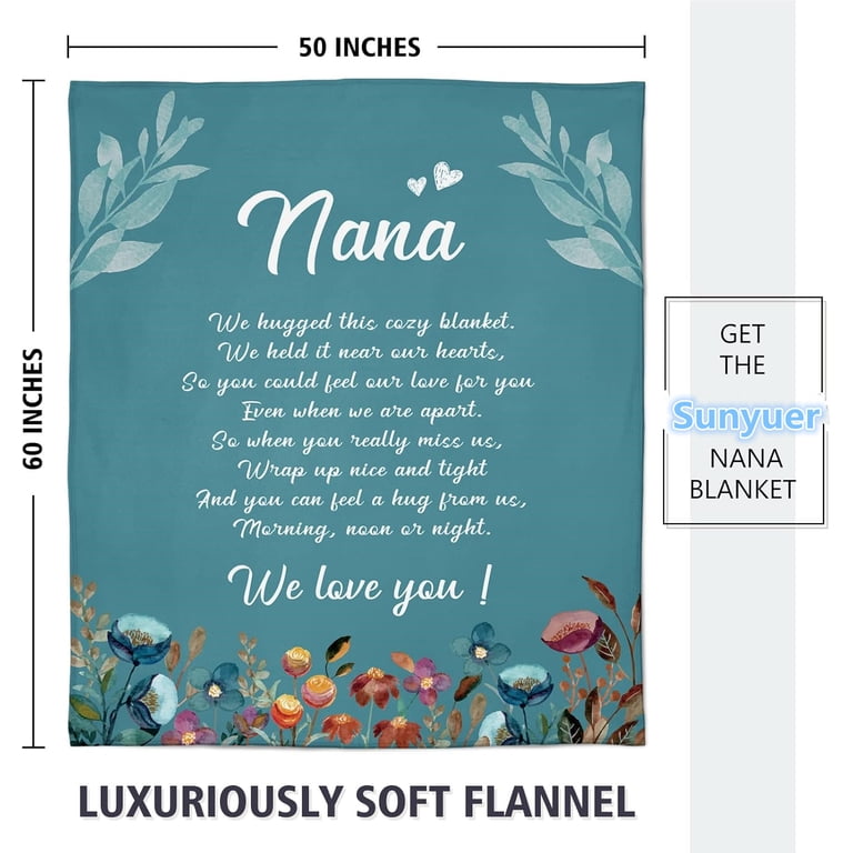 Personalized Lala Blanket From Grandkids - Custom Fleece Blanket With 'We Hugged This Blanket' Text, 30x40 Inches