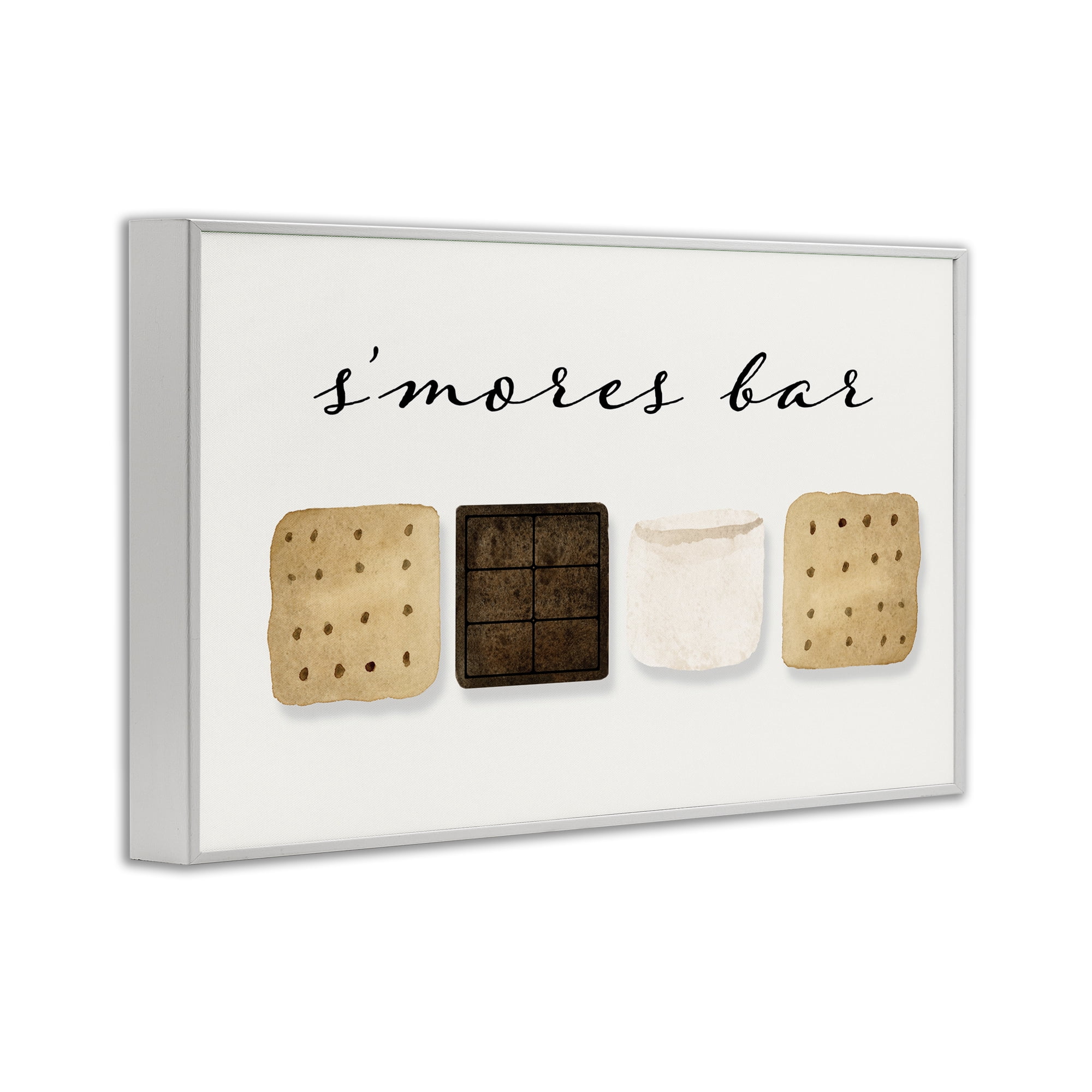 Stupell Industries S'mores Bar Ingredients Food & Beverage Painting White Framed Art Print Wall Art, 24 x 16