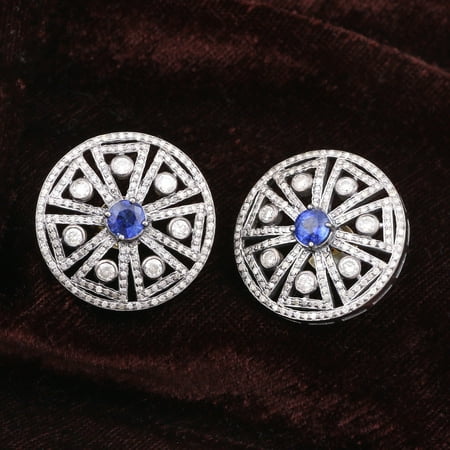 Natural Kyanite Diamond Gemstone 925 Sterling Silver Earrings