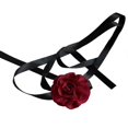 thumbnail image 1 of Collar gargantilla de flores Yashi Collares de flores de tela artificiales para mujeres Rojo Vino, 1 of 5