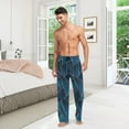 thumbnail image 3 of FREEAMG Men's Pajama Pants with Pockets Sleepwear Lounge Pants Stretch Casual Geometric Navy 3, 3 of 7