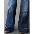 thumbnail image 6 of Mid Rise Wide Leg Jeans Baggy Straight Fit Denim Pants with Pockets Without Belt, 6 of 7