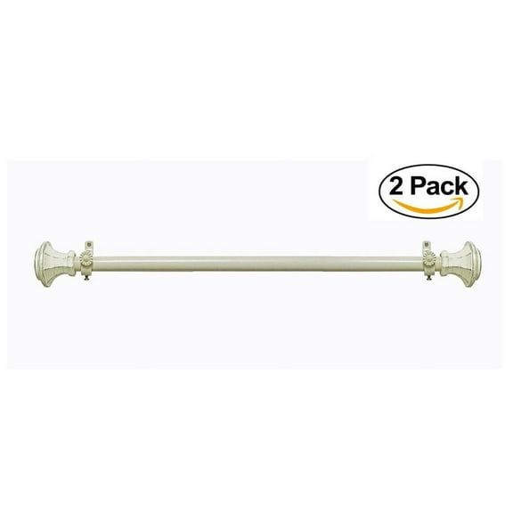 Achim Home Furnishings Buono II Rod with Carson Finial, 66-Inch Extends to 120-Inch (Set of 2)