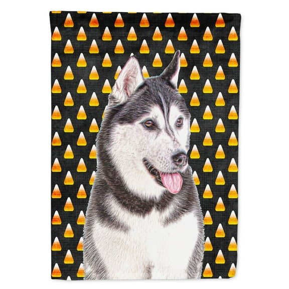Candy Corn Halloween Alaskan Malamute House Flag