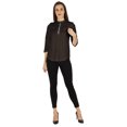 thumbnail image 5 of Inkmeso Stylish Mandarin Collar Top For Women Casual Solid Relaxed-Fit Zipper Front Tunic, 5 of 7