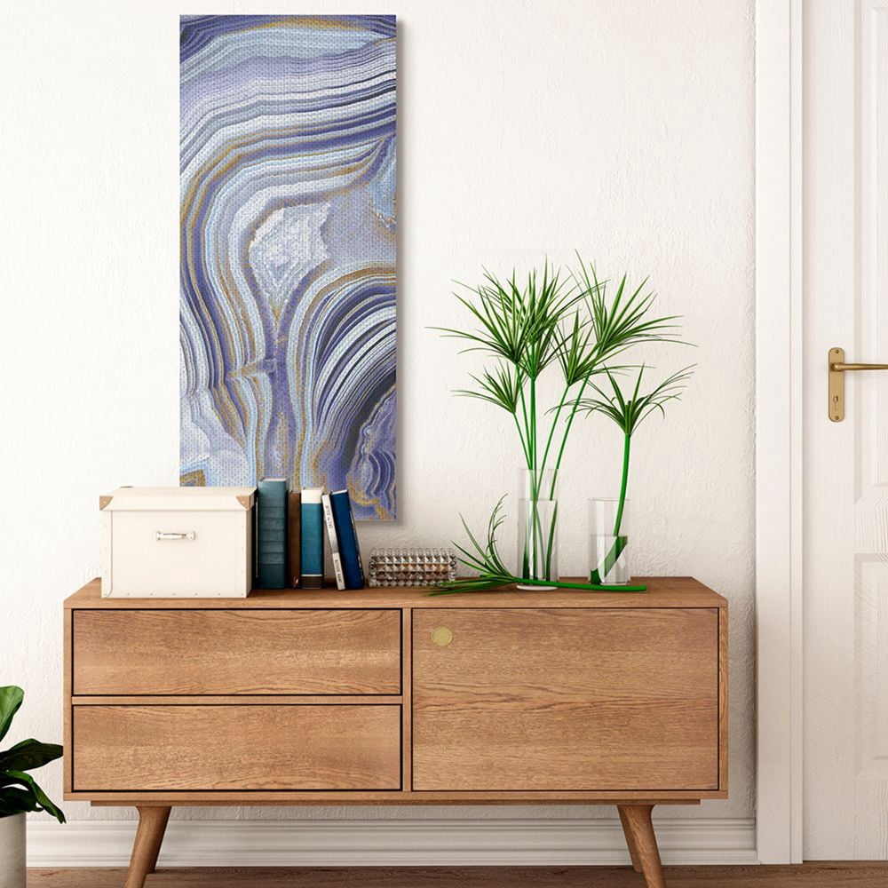 Stupell Industries Agate Crystal Pattern Gold Purple Abstract Design Canvas Wall Art by Danielle Carson