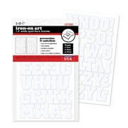 SEI 1.5-inch Iron-on T-Shirt Letters, Sport Letter Flock Heat Transfers, White