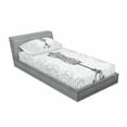 thumbnail image 3 of Ambesonne Vintage Fitted Sheet & Pillow Sham Set, Monochrome Design Swirl, Queen, Charcoal Grey and White, 3 of 3