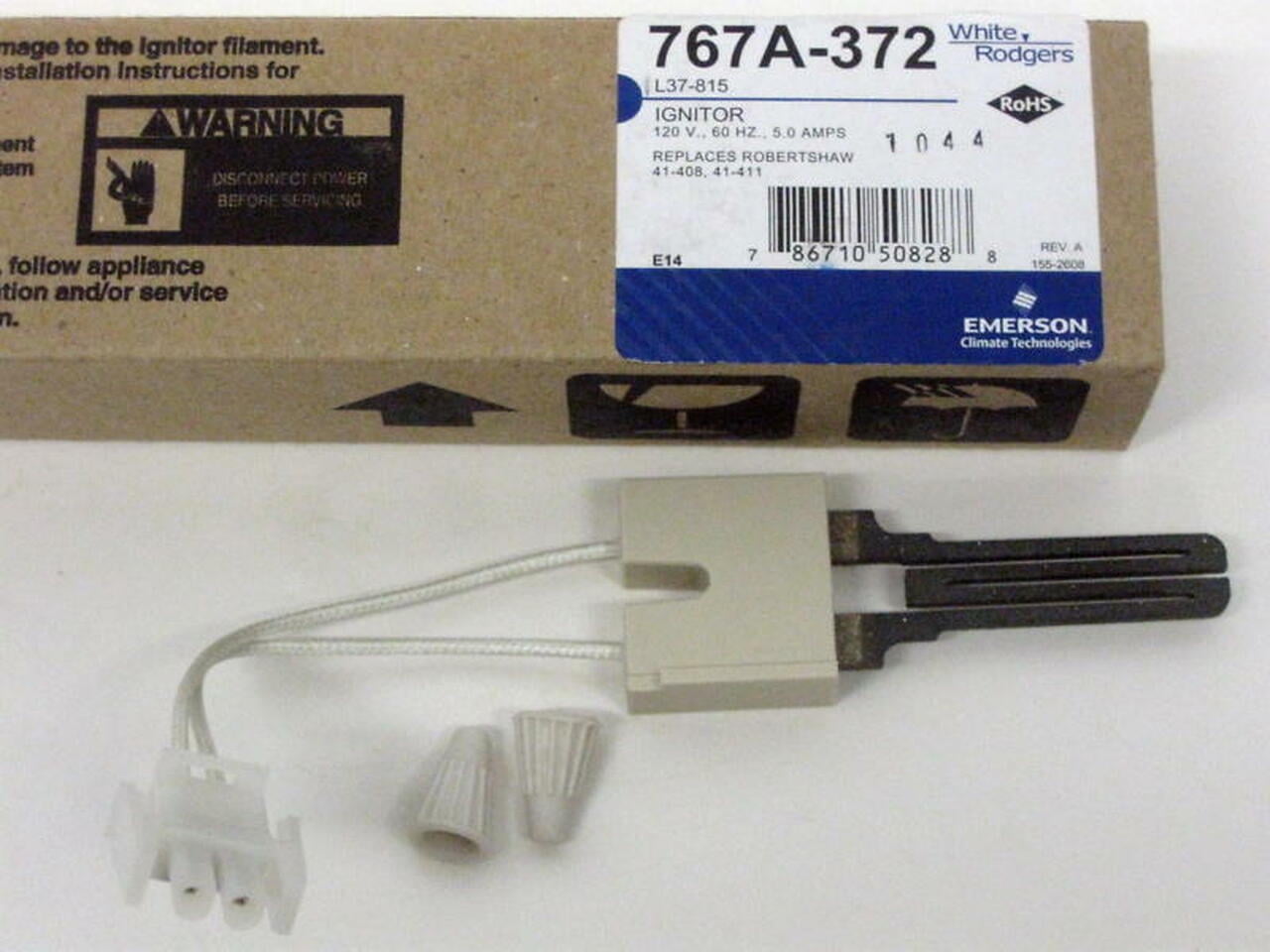 White Rodgers 767A-379  Furnace Hot Surface Ignitor Mini with 7.5" Leads 