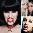 thumbnail image 4 of 3 pares de colmillos de vampiro para Halloween, dientes de cosplay, accesorios para fiestas de cosplay, colmillos falsos para Halloween., 4 of 7