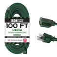 thumbnail image 1 of Iron Forge Cable Rallonge Extérieure Verte 100 Pi - 16/3 SJTW Rallonge Longue Résistante aux Intempéries pour l'Extérieur avec 3 Broches - 16 g, 1 of 7