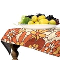 thumbnail image 4 of Odenmar Daisy Floral Round Tablecloth 60 Inch, Farmhouse Waterproof Table Cover, Rustic Flower Design for Dining Table, Kitchen, Party Indoor Outdoor, 4 of 7