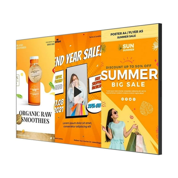 Canlarriz 50-Inch 4K UHD Wall Mount Commercial Digital Signage Display, 700 Nits High Brightness, with FREE CMS Software, IP Rated Full Metal Body for Retail Stores, cafes, Restaurants & Malls