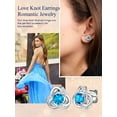 thumbnail image 6 of Suplight 925 Sterling Silver Love Shape Knot Birthstone Stud Earrings for Women Gifts Sparkle Round Cut, 6 of 9