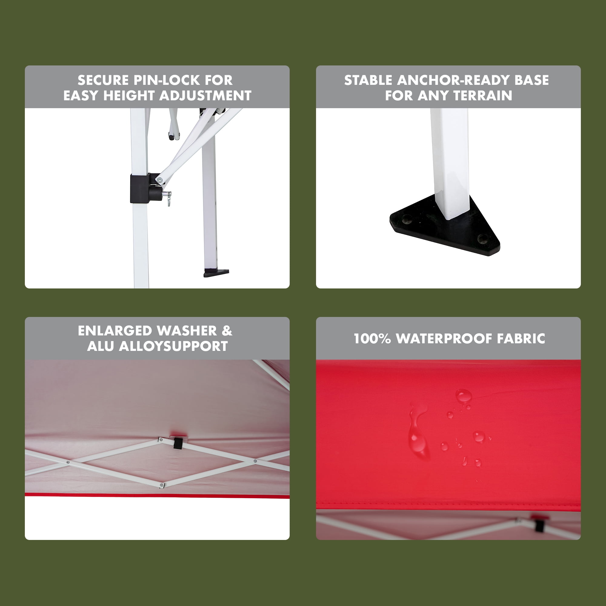 Ozark Trail 4' x 6' Brilliant Red Instant Pop-up Outdoor Canopy Shelter