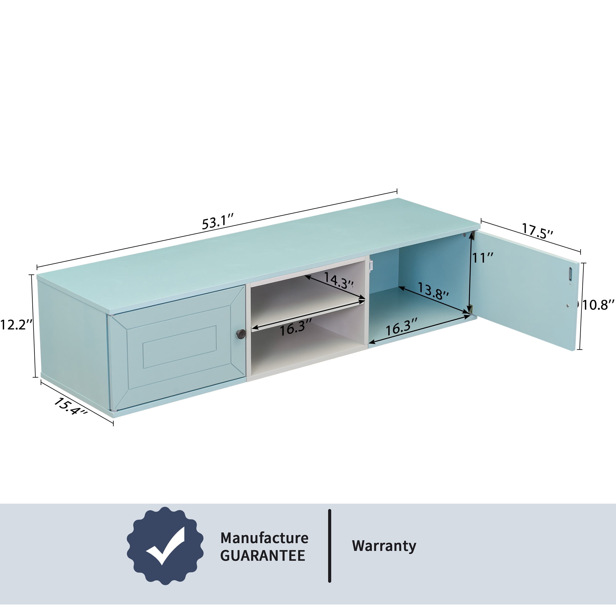 Resenkos Floating TV Stand Wall Mounted with Adjustable shelves, Modern High Gloss Entertainment Center for 70Inch TVs, Blue Resenkos Floating TV Stand Wall Mounted with Adjustable shelves, Modern High Gloss Entertainment Center for 70Inch TVs, Blue