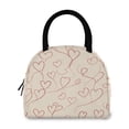 thumbnail image 5 of 7L Volume Handheld Insulated Reusable Meal Tote Lunch Bags Hearts on Lines, 5 of 6