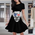 thumbnail image 2 of American Flag Cute Dog Women's Classic Swing Skater Dress Casual Work Party Cocktail Dresses, 2 of 6