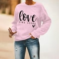 thumbnail image 4 of Brilliant Valentines Sweater Women Women's Christmas Printed Round Neck Long Sleeves Top Loose Fitting Sweater New(Pink,M), 4 of 6