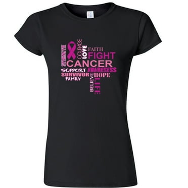 Breast Cancer Support Women's T-Shirt Lady Tee Outfit Color Black Small