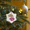 thumbnail image 7 of 3drose, Funny Humorous Woman Girl with a Sign Will Work for Cole Slaw, 3 inch Snowflake Porcelain Ornament, 7 of 7