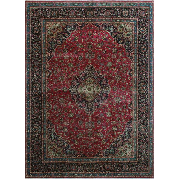 Fine VTG Chann Magenta/Navy Rug, 9'8" x 13'8"