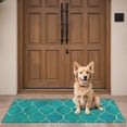 thumbnail image 4 of Teal and Gold Geometric Lattice Pattern Door Rugs,Washable Non Slip Door Mats Indoor,Decorative Door Mats,Entry Mat Indoor for Entrance,Bedroom,Kitchen,Bathroom,16"x47", 4 of 6