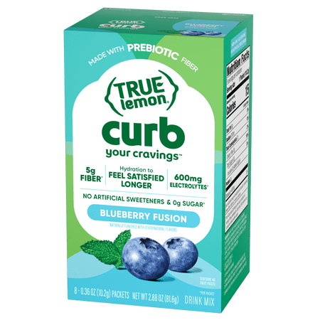 True Lemon Curb Your Cravings Blueberry Fusion Flavored Powder, 8 Ct. Drink Mix Packets