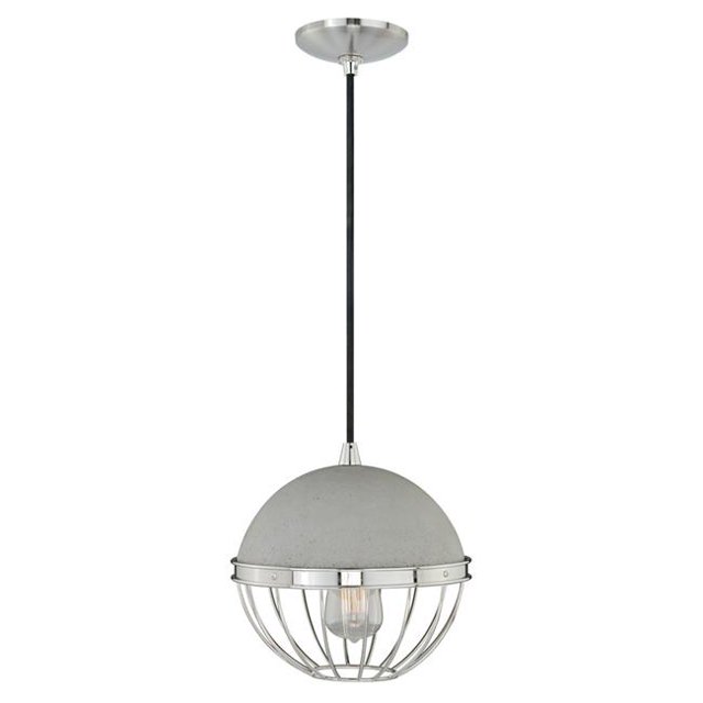 Vaxcel International P0076 Béton 10 in. Mini Pendentif - Nickel Poli