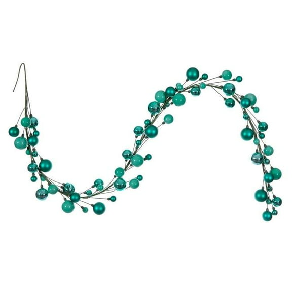 Vickerman N250142 6 ft. Teal Ball Branch Garland - 1-2 in.