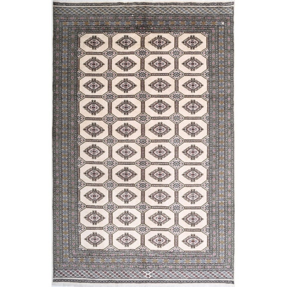 Hand Knotted Tribal Bokhara Wool Rug - 6'6'' x 10'0''